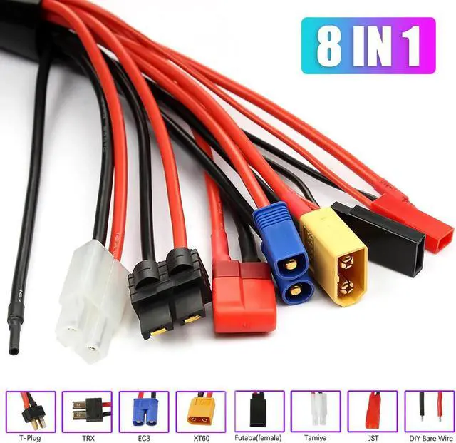 Alt view image 6 of 6 - 8 IN 1 RC Lipo Battery Charger Adapter Connector Splitter Octopus Convert Cable