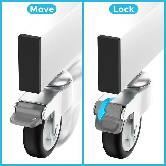 Alt view image 4 of 7 - Rolling Whiteboard on Wheels, 72 x 40 inch Double-Sided Magnetic Dry Erase Board Large Mobile White Board with Stand Reversible Whiteboard with 1 Eraser, 3 Markers and 6 Magnets