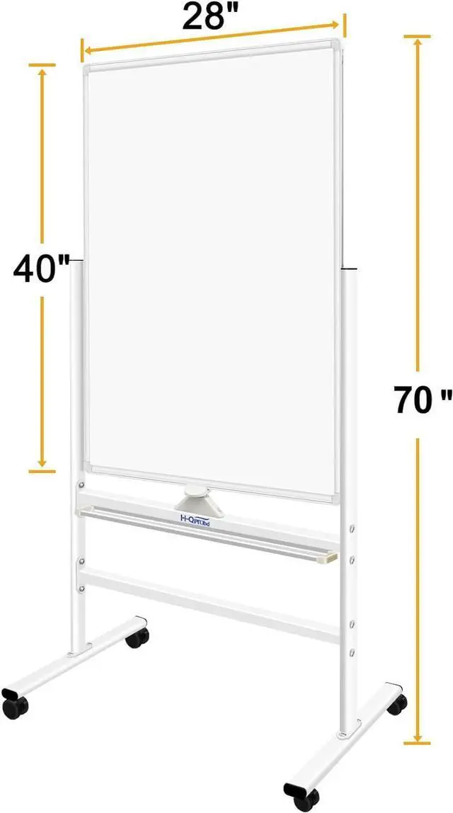 Alt view image 3 of 6 - Magnetic Whiteboard Mobile Dry Erase Board with Stand 40"x28" Double Side Rolling Whiteboards on Wheels for Home, Office & School