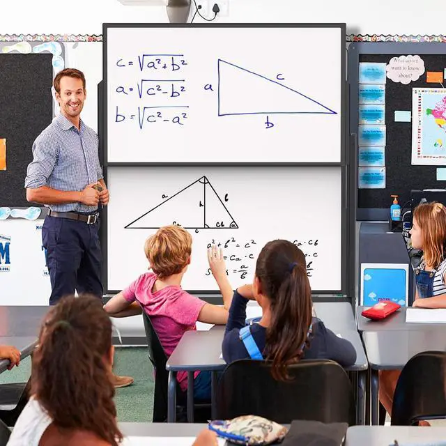 Alt view image 6 of 6 - Dry Erase Whiteboard Height Adjustable, 48x60 inches Large Standing Easel White Board on Wheels, 4x5' Mobile Double-Side Magnetic Rolling White Board for Office Home Classroom School, Black