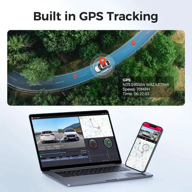 Alt view image 5 of 6 - LD02 5K 3 Channel Dash Cam 5G WiFi with Free 64GB Card, 4K+1080P+1080P Front Inside and Rear Triple Car Camera, IR Night Vision Voice Control, Build-in GPS 24H Parking Mode, Easy to Install
