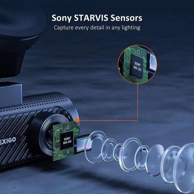 Alt view image 4 of 7 - NexiGo 3 Channel Dash Cam with Rotatable Interior/Front Camera, Sony_Sensors, Front and Rear with Cabin, 4K/2K-1440P+1080P+1080P, Super Night Vision, 24H Parking Mode, GPS, WiFi, 128G SD Card Included