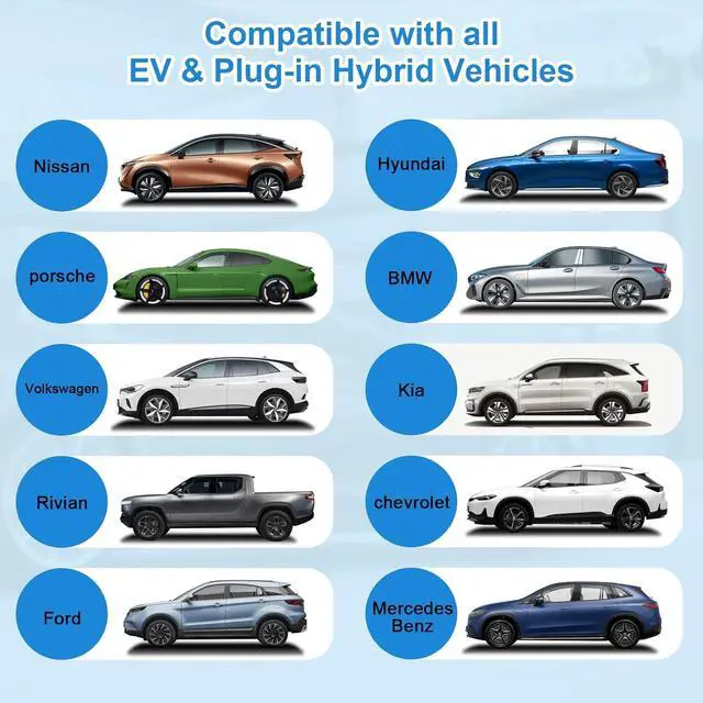 Alt view image 6 of 7 - Eletronova Level 2 EV Charger 240V /40 Amp UL & Energy Star Certified Metal Case Indoor/Outdoor Charging Station,NEMA 14-50 Plug 25-Foot Cable for Electric Cars