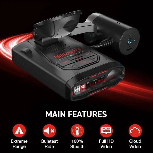 Alt view image 2 of 7 - Redline 360C Laser Radar Detector & Escort M2 Smart Dash Cam Bundle - 1080P Full HD Video, Extreme Range, AI Assisted Filtering, Built-in WiFi, GPS Based and Escort Live App, 0100057-1