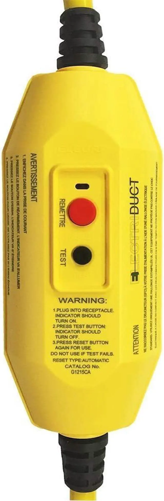 Alt view image 2 of 2 - GFCI Inline with 18" Single Outlet Cord UL Outdoor Waterproof 15 Amp 12 Gauge Auto Reset GFI Adapter