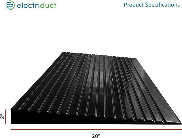 Main image of 2" Non Slip Rubber Threshold Wheelchair Ramp for Accessibility | Use with Wheelchairs, Mobility Scooters for Home, Steps, Stairs, Doorways, Curbs - 40" W x 20" L Black