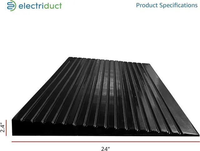 Main image of 2.4" Non Slip Rubber Threshold Wheelchair Ramp for Accessibility | Use with Wheelchairs, Mobility Scooters for Home, Steps, Stairs, Doorways, Curbs - 40" W x 24" L Black