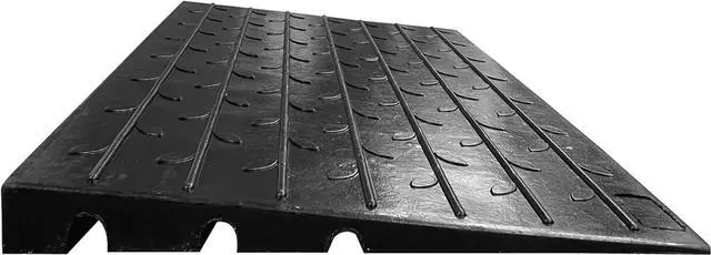 Alt view image 2 of 4 - 2.5" Non Slip Rubber Threshold Ramp for Wheelchair Accessibility, Mobility Scooters, Power Chairs, Home, Steps, Stairs, Doorways, Curbs with 3 Channels Cord Cover (Pack of 2)