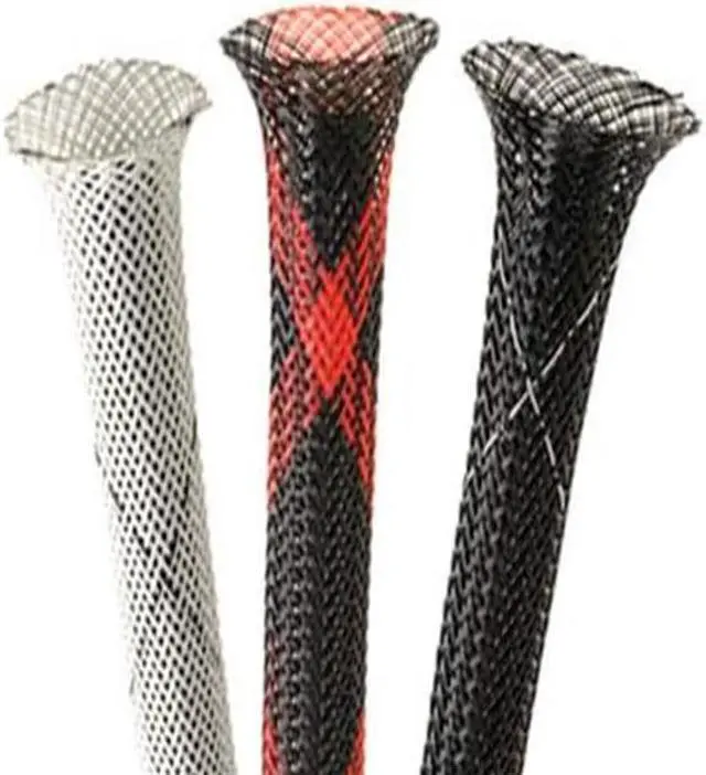 Alt view image 2 of 4 - 1/4" Flame Retardant PET Expandable Braided Flexible Cable Sleeve - 200 Feet - Black