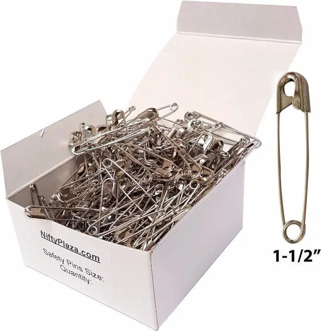 Main image of Safety Pins 200 Pack ,Size 1-1/2", Heavy Duty