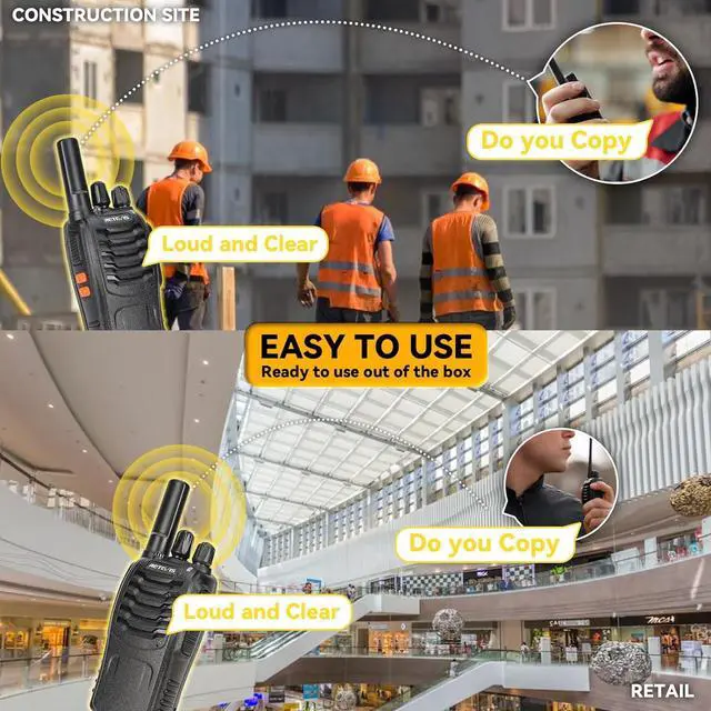 Alt view image 5 of 7 - Walkie Talkies for Adults Long Range, Rechargeable Two-Way Radios,with 6-Way Multi Unit Charger,Flashlight Handheld Business 2 Way Radios