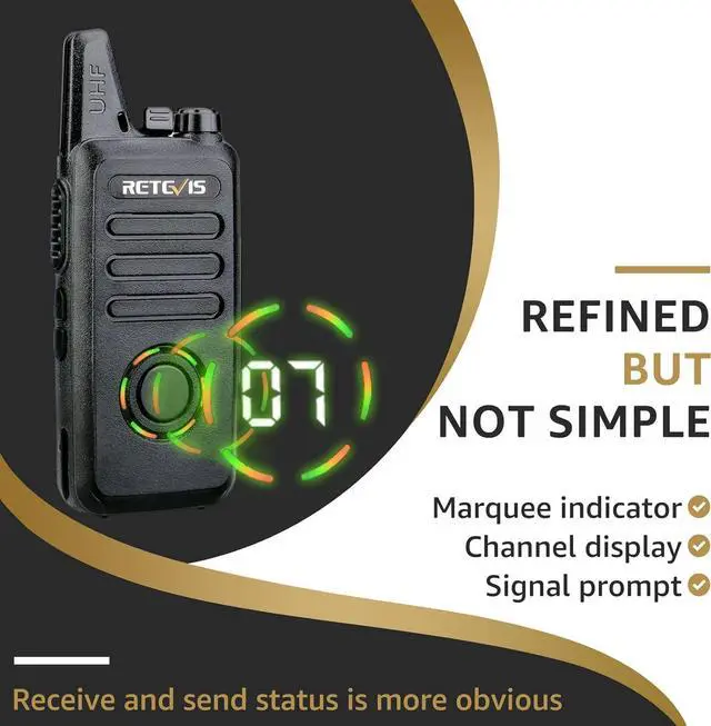 Alt view image 5 of 7 - 2 Way Radios Rechargeable,Long Range Walkie Talkies with Earpiece and Mic Set,Channel Display,Signal Prompt,Handsfree Portable Two-Way Radio(6 Pack) with 6 Way Multi Gang Charger