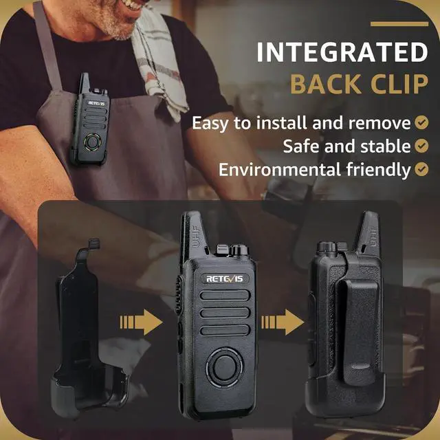 Alt view image 4 of 7 - 2 Way Radios Rechargeable,Long Range Walkie Talkies with Earpiece and Mic Set,Channel Display,Signal Prompt,Handsfree Portable Two-Way Radio(6 Pack) with 6 Way Multi Gang Charger