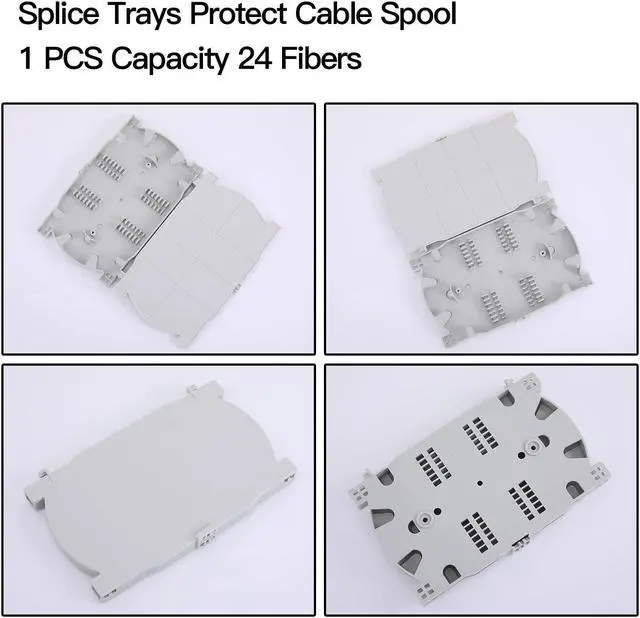 Alt view image 2 of 7 - 12 Duplex 24 Port LC-OS1 Rack Mount Enclosure Box + Splice Trays Fiber Cables Spool SingleMode LC-UPC Kit (Include 1M 24Strand Pigtail+24 Core LGX Loaded Patch Panel - Fits 19" Racks Cabinet