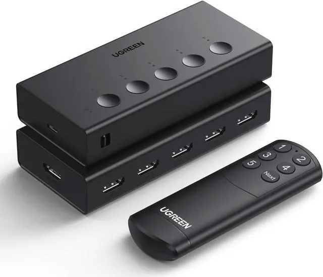 Main image of HDMI Switch 5 in 1 Out 4K@60Hz, HDMI Splitter with Remote 5 Port HDMI Switcher Selector Support 3D CEC HDR HDCP2.2 Compatible with PS5/4/3 Xbox Nintendo Switch