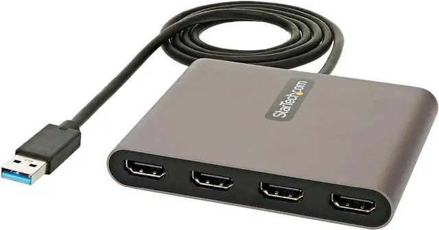 Main image of USB 3.0 to 4x HDMI Adapter - External Video & Graphics Card - USB Type-A to Quad HDMI Display Adapter Dongle - 1080p 60Hz - Multi Monitor USB A to HDMI Converter - Windows Only (USB32HD4)