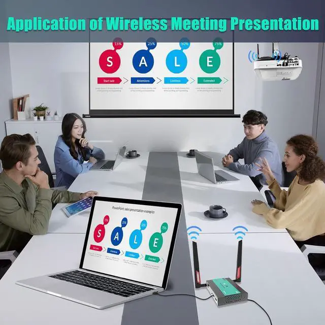 Alt view image 5 of 7 - Wireless HDMI Transmitter and Receiver Extender 1x4-200m(656Ft) 5.8GHz 1080P@60Hz Audio Video Extender Kit with IR and HDMI Loop-Out for TV,DSLR Camera,Projector,DVR,Laptop,PS5,Switch