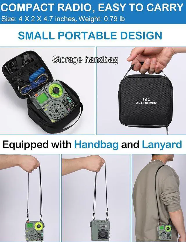 Alt view image 6 of 7 - Shortwave Radio with Bluetooth and APP Control, AIR AM FM VHF SW WB Portable Receiver, Super Bass/5 Types of Light Effects/6 EQ/Recording Rechargeable Stereo Emergency Radios Player ZWS-A320