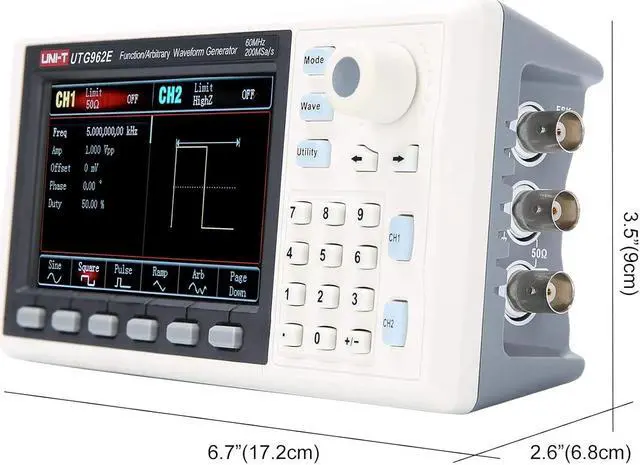 Alt view image 3 of 6 - UNI-T UTG962E Arbitrary Waveform Generator Function Generator Kit 60Mhz Dual-Channel 200MSa/s 14 Bits Frequency Signal Generator