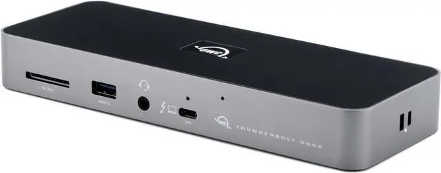 Main image of 11-Port Thunderbolt Dock, 96W charging, 8K display or two 5K displays, 3 x Thunderbolt, 4 x USB, GbE, Audio, SD, Compatbile M1/M2 Macs, Thunderbolt 3 Macs, Thunderbolt 4 PCs, and USB-C Devices