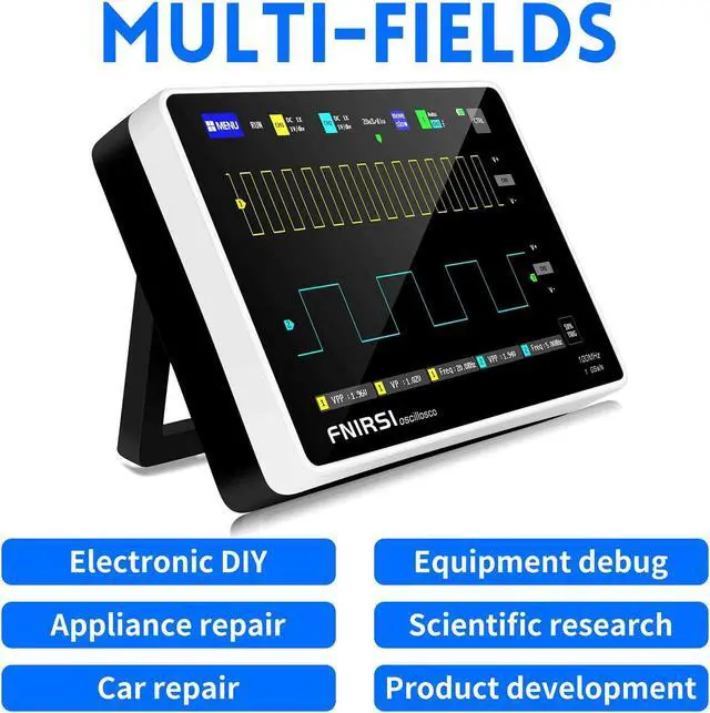 Alt view image 6 of 6 - 1013D Plus Oscilloscope - Portable Handheld Tablet Oscilloscope with 100X High Voltage Probe, 2 Channels 100Mhz Bandwidth 1GSa/s Sampling Rate 7" TFT LCD Touch Screen