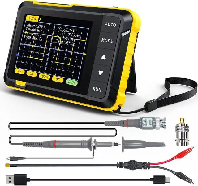Main image of DSO152 Oscilloscope - 2.8" TFT Handheld Digital Oscilloscope Kit Portable Automotive Oscilloscope, 2.5MS/s High Sampling Rate, 200KHz Bandwidth, Trigger Function Auto/Nomal/Single