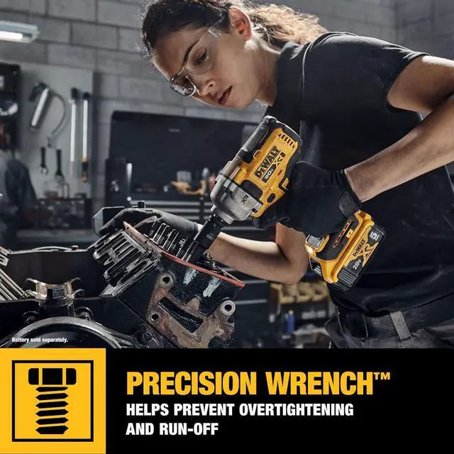 Alt view image 7 of 7 - 20V MAX Cordless Impact Wrench, 1/2" Hog Ring, Includes LED Work Light and Belt Clip, Bare Tool Only (DCF891B)
