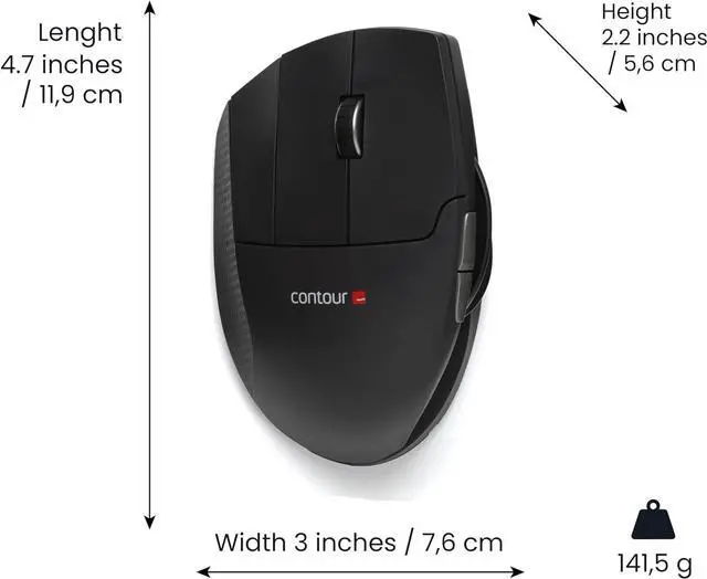 Alt view image 2 of 6 - Mouse Wireless - Wireless Ergonomic Mouse for Laptop and Desktop Computer Use - 2.4GHz Fully Adjustable Mouse - Mac & PC Compatible - (Left-Hand)