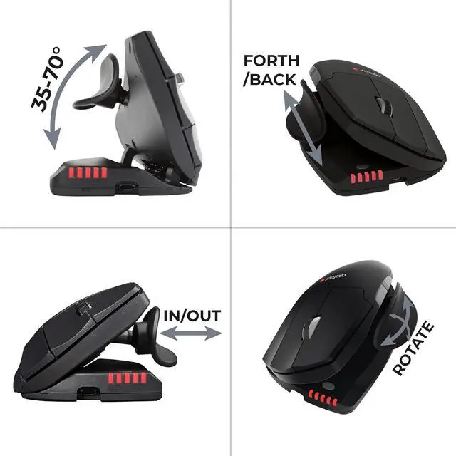Alt view image 6 of 6 - Mouse Wireless - Wireless Ergonomic Mouse for Laptop and Desktop Computer Use - 2.4GHz Fully Adjustable Mouse - Mac & PC Compatible - (Left-Hand)