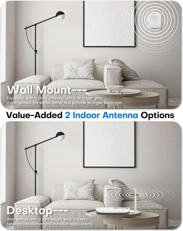 Alt view image 4 of 6 - Cell Phone Signal Booster for Home up to 3000 Sq Ft| Boost 4G 5G Cellular Signal Amplifier 65dB for T-Mobile, AT&T Verizon All U.S Carriers with 2 Indoor Antennas Band 12/17/ 13/5/ 25/2/ 4