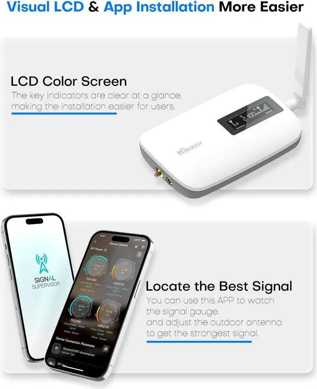 Alt view image 6 of 6 - Cell Phone Signal Booster for Home up to 3000 Sq Ft| Boost 4G 5G Cellular Signal Amplifier 65dB for T-Mobile, AT&T Verizon All U.S Carriers with 2 Indoor Antennas Band 12/17/ 13/5/ 25/2/ 4