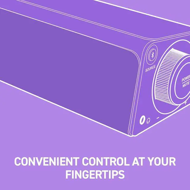 Alt view image 3 of 6 - Mini Compact Under-Monitor Soundbar with Bluetooth 5.3, USB Digital Audio, for PC and Mobile