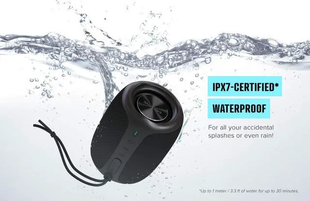 Alt view image 5 of 7 - Portable Bluetooth 5.0 Speaker, IPX7 Waterproof for Outdoors, Up to 10 Hours of Battery Life, with Siri and Google Assistant (Black)
