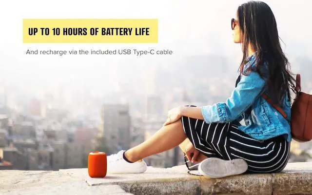 Alt view image 6 of 7 - Portable Bluetooth 5.0 Speaker, IPX7 Waterproof for Outdoors, Up to 10 Hours of Battery Life, with Siri and Google Assistant (Black)