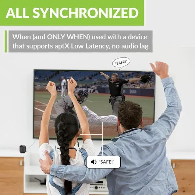 Alt view image 3 of 6 - Orbit Bluetooth 5.0 Audio Transmitter for TV with 5.1 Surround Sound Passthrough Support, Class 1 Long Range, LED Display, Dual Link, 100% TV Compatibility Delivers No Lip sync Delay