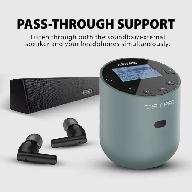 Alt view image 4 of 6 - Orbit Pro - Bluetooth Audio Transmitter & Receiver for TV with 5.1 Surround Sound Passthrough, HDMI ARC Input, Remote Volume Control, No Lip-Sync Delay, LCD Screen & Class 1 Long Range