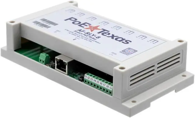 Main image of PoE Texas 8 Channel PoE-Enabled Relay Controller - 8 Channel Output + 8 Channel Input Network PoE Powered Relay Module - DIY Easy to Program Smart Relay Switch - Office and Home Automation Hubs