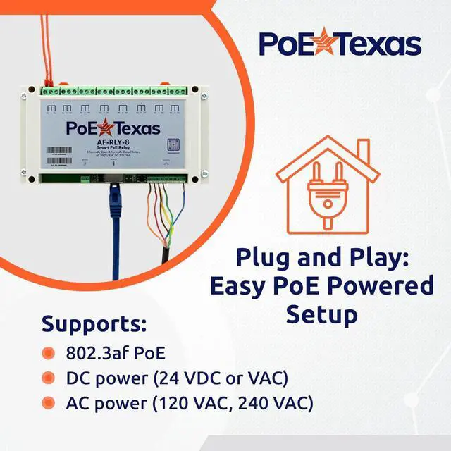 Alt view image 3 of 6 - PoE Texas 8 Channel PoE-Enabled Relay Controller - 8 Channel Output + 8 Channel Input Network PoE Powered Relay Module - DIY Easy to Program Smart Relay Switch - Office and Home Automation Hubs
