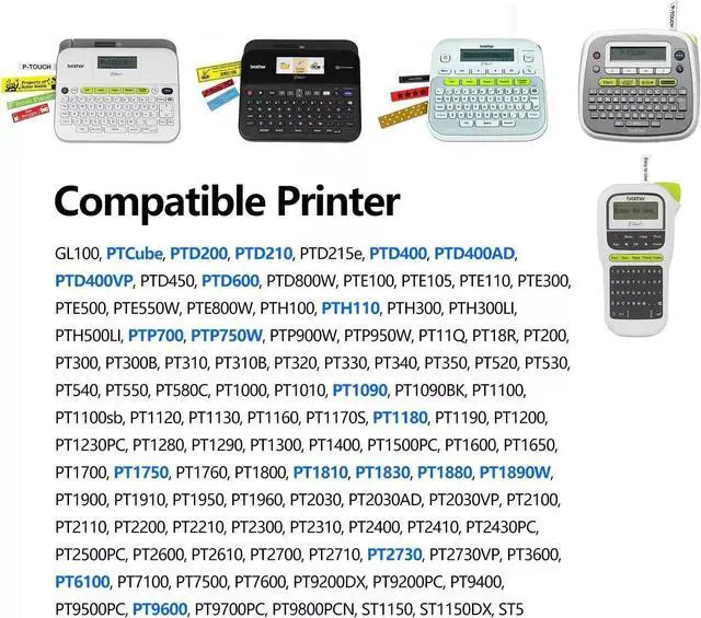 Alt view image 2 of 5 - 3pk WHITE ON BLACK Label Maker Tape 12mm TZ335 TZe335 Compatible Br other P-Touch