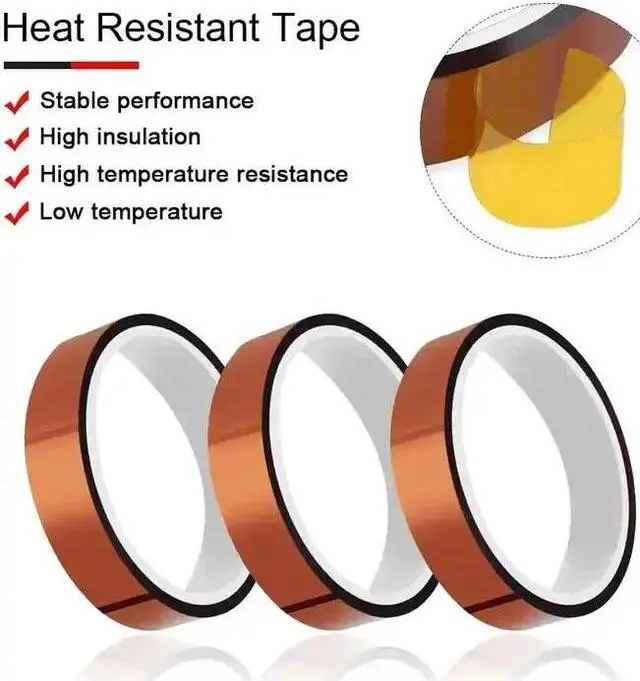 Alt view image 4 of 7 - 4x Polyimide High Temperature Tape Heat Resistant Kapton 1/8, 1/4", 1/2", 1"