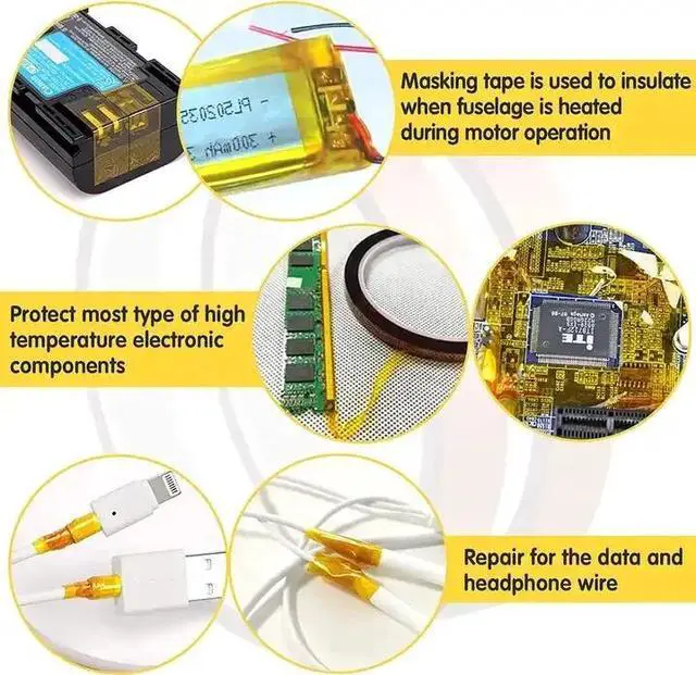 Alt view image 3 of 7 - 4x Polyimide High Temperature Tape Heat Resistant Kapton 1/8, 1/4", 1/2", 1"