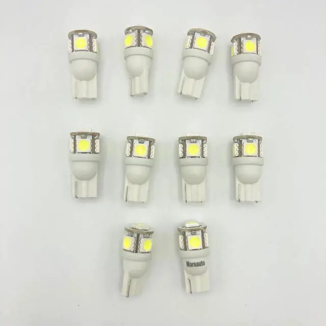 Alt view image 3 of 3 - 10x LED 194 Light Bulbs 6000K 168 T10 2825 5SMD Car Interior Trunk License Plate