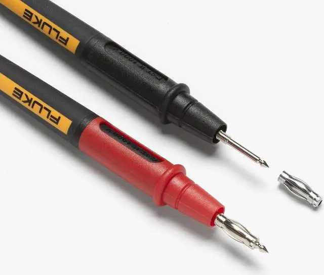 Alt view image 3 of 7 - Fluke TL175E TwistGuard Double Insulated Silicone Test Lead Set with Removable 4mm Lantern Tips, 2mm Diameter Probe Tips