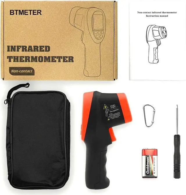 Alt view image 4 of 7 - BT-1500 Pyrometer 30:1 Industrial Laser Thermometer Gun, -58 to 2732 Non Contact High Temp Infrared Thermometer Digital IR Temperature Gauge Orange(NOT for Human Temp Test)