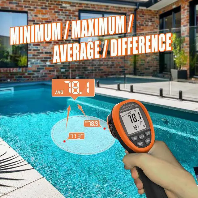 Alt view image 7 of 7 - BT-1500 Pyrometer 30:1 Industrial Laser Thermometer Gun, -58 to 2732 Non Contact High Temp Infrared Thermometer Digital IR Temperature Gauge Orange(NOT for Human Temp Test)