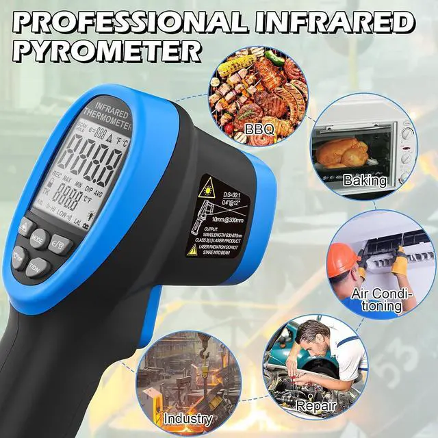 Alt view image 7 of 7 - BT-1500 Non-Contact Pyrometer 30:1 Industrial Laser Thermometer Gun, -58 to 2732 (-50 ~ 1500) High Temp Infrared Thermometer (NOT for Human)