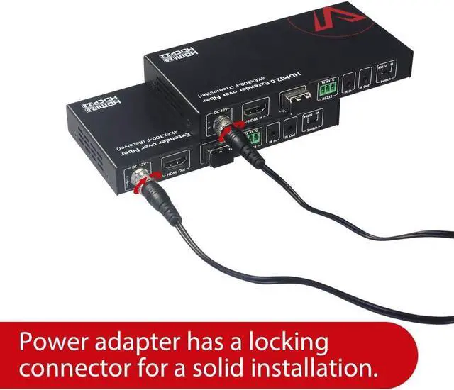 Alt view image 3 of 4 - HDMI Extender Over Fiber Optic, HDMI 2.0 4K60Hz YUV4:4:4 18Gbps Over Fiber Optical Cable up to 1000ft, HDCP2.2, HDR10, 5.1/7.1CH, Dolby Atmos, Two-Way IR+RS232