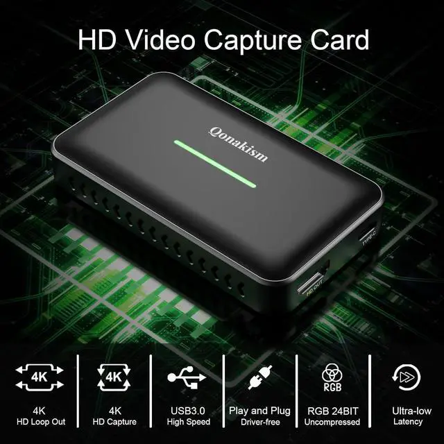 Alt view image 6 of 6 - 4K Video Capture Card Stream and Record in 4K 30Hz/ 1080 60Hz HDMI to USB 3.0 Video Audio Capture Card with Ultra-Low Latency on PS5, PS4/Pro, Xbox Series X/S, in OBS and More, Works with PC and Mac