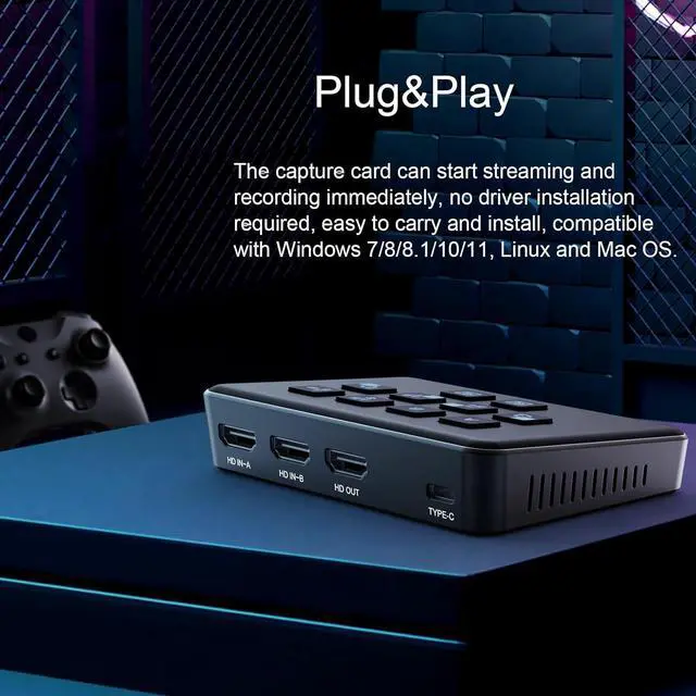 Alt view image 6 of 7 - Dual HDMI Video Capture Card with 4K 60HZ Dual HDMI Input, 1080P 60Fps Capture Card for Streaming, Game Recording Broadcasting on Xbox Series X/S, PS5/PS4/Pro, OBS and PC/Mac(with Stream Switcher)