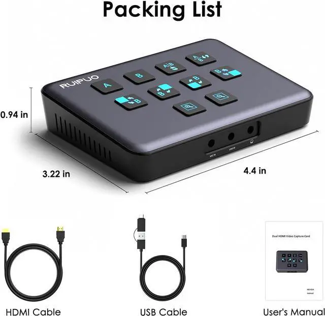 Alt view image 6 of 7 - HDMI Live Stream Switcher, 4K 60HZ Video Capture Card USB c HDMI to USB 3.0 Video Capture for Streaming,Podcasting,Compatible with PS5,PS4/Pro,Xbox Series X/S,Xbox One X/S,OBS